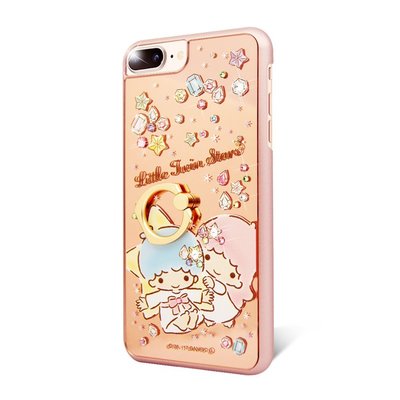 『四號出口』送充電線玻璃貼 APBS【iPhone 6 7 8 + X】Sanrio 鏡面 指環扣 水晶保護殼 雙子星 寶石