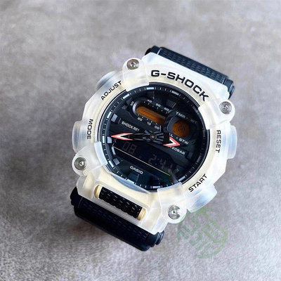 代購#CASIOG-SHOCK工業風格透明反射尼龍表帶運動表GA-900TS-6A/4