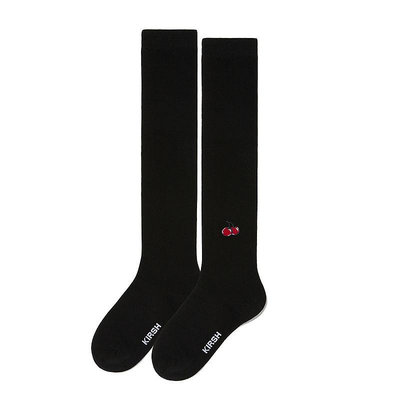 [KIRSH] 櫻桃LOGO及膝襪（黑色）（滿599元）