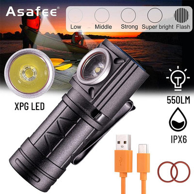 Asafee T201 LED手電筒多功能L型轉角頭燈5種模式記憶功能頭燈防水燈