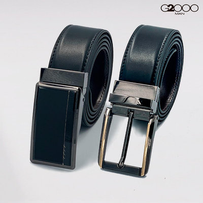 【G2000】黑色金屬亮面皮帶(6款可選)| 品牌旗艦館 質感配件