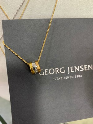 [ 喬治傑生 專賣] FUSION 18K 黃金／白金／玫瑰金 鍊墜 鑲嵌明亮式切割鑽石 Georg Jensen