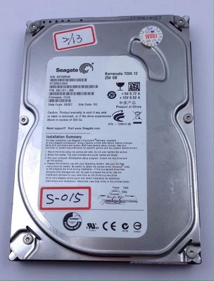 希捷 Seagate 250G SATA 3.5吋 硬碟 HDD 桌上型 ST3250318ASS-015