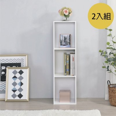 【收納屋】簡約加高三空櫃/書櫃/收納櫃/置物櫃-2入組 白色&DIY組合傢俱TZ-300WH*2