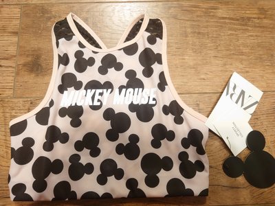 全新真品 - ZARA x Disney米奇Mickey兒童瑜珈運動時尚緊身合身半截式運動上衣T恤sport bra童裝