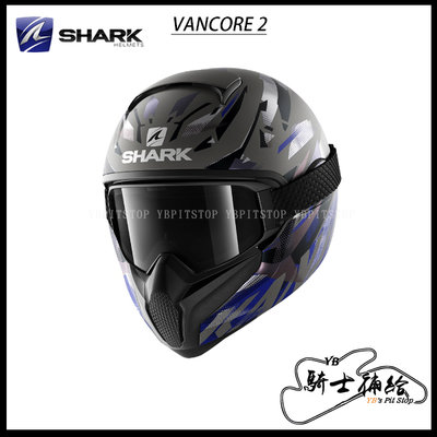 ⚠YB騎士補給⚠ SHARK VANCORE 2 Kanhji 灰黑藍 全罩 安全帽 復古 風鏡 防霧鏡片