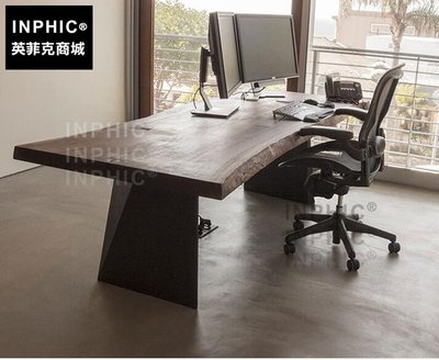 INPHIC-簡約現代實木電腦桌工業風傢俱電腦桌書桌辦公桌會議桌洽談桌餐桌-桌120_S1877C