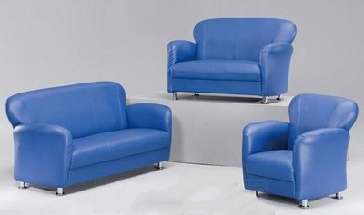 ☆ 大富精緻家具 ☆《046-04 小可愛單人沙發【藍】》貴妃椅-皮沙發-茶几-電視櫃
