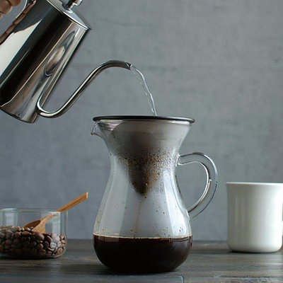 茶藝師 日本進口KINTO耐熱玻璃手沖咖啡壺一體分享壺樹脂金屬濾網可選