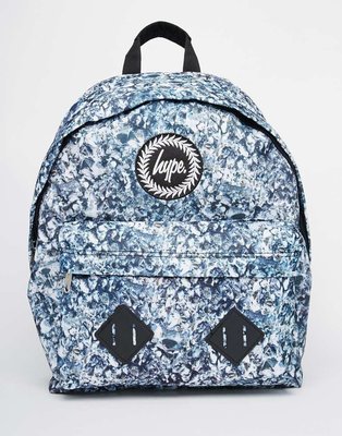 【T4H】Hype Chrome Backpack 冰河 藍白 印花 滿版 經典 運動 男女 後背包【現貨】