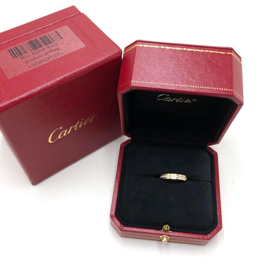 卡地亞戒指整圈鉆49 98新 A級 Cartier/卡地亞 首飾-戒指/指環/戒指 指環 現代 49 黃金白金 Au750 包裝盒