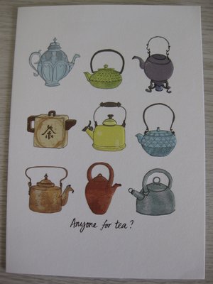 The Art File 英國進口卡片- Printed in the UK 生日卡 萬用卡 手繪版 茶壺 茶具