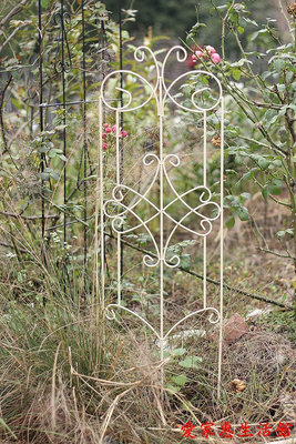 花園裝飾 庭院裝飾鐵藝幾何圖案小屏風爬藤架鐵線蓮花架園藝支架庭院花園裝飾