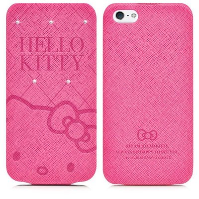 GARMMA Hello Kitty iPhone5下掀式摺疊皮套-典藏桃