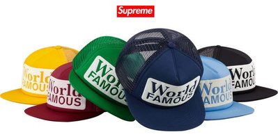 【 現貨 】全新正品 2013 S/S 春夏最新帽 Supreme World Famous Mesh 5-Panel Cap 網帽 黑 深藍 棗紅