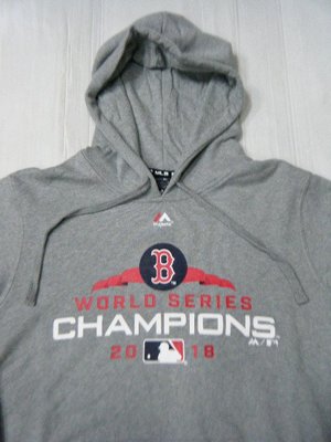 新莊新太陽 MLB 大聯盟 6860101-019 波士頓 紅襪隊 2018 世界冠軍 帽T 灰 特價2000