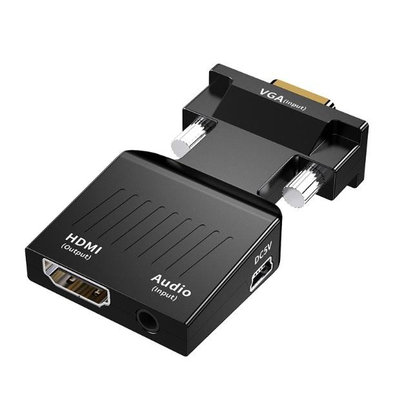 【勁昕科技】VGA轉HDMI高清轉換器帶3.5音頻電腦顯示器電視投影機轉接頭