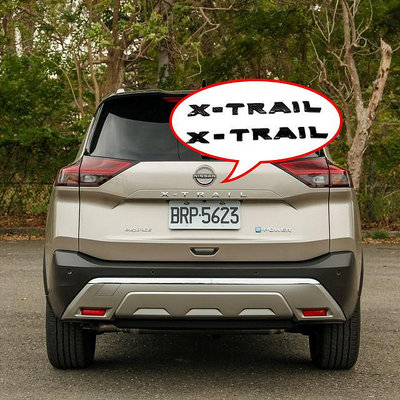 Nissan Nissan 2023改裝X-Trail碳纖維亮黑色字母標籤後車標貼紙改裝配件。