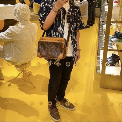 全新法國正品 LV x NIGO 聯名 融化 老花 大棋盤 NIL 雙層 子母 郵差包 N40359