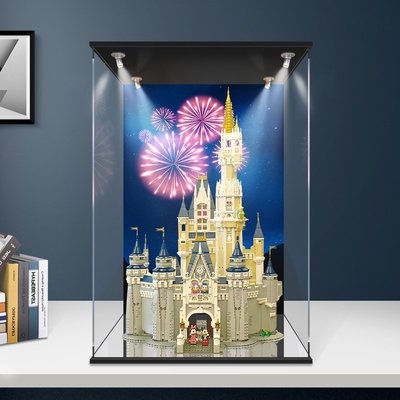 特價！迪士尼城堡展示盒適用樂高71040 積木透明亞克力玻璃防塵罩收納盒
