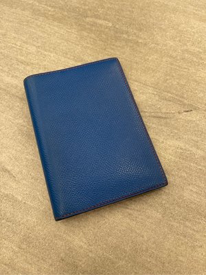 二手真品 Hermes 藍紅配色 記事本 護照夾