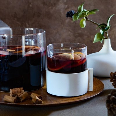 “正品”意大利Knindustrie創意咖啡杯牛奶杯 耐熱高硼硅玻璃杯硅膠防燙