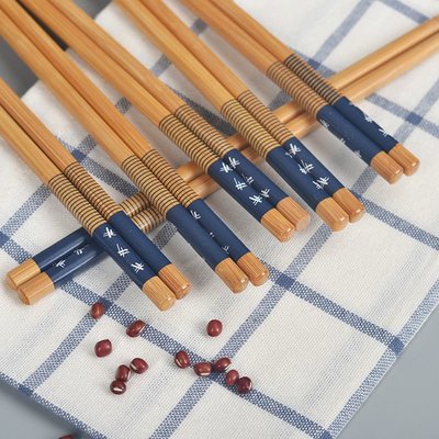 天然竹筷子家用套裝中式家庭裝竹木筷子防霉防滑高檔餐具