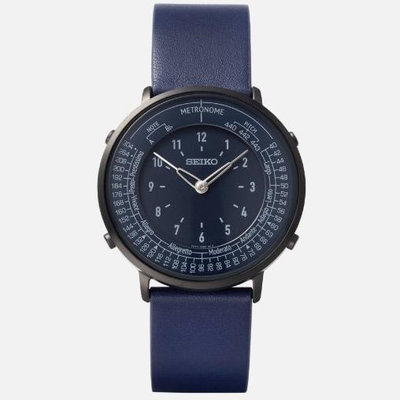 SEIKO 通路限定 metronome watch  節拍器 石英錶 36mm 深藍面盤 深藍皮錶帶 男錶女錶