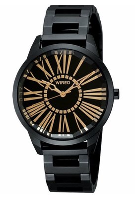 SEIKO旗下 WIRED 日系品牌 夜之風華時尚腕錶(AG5A21X)-黑/35mm