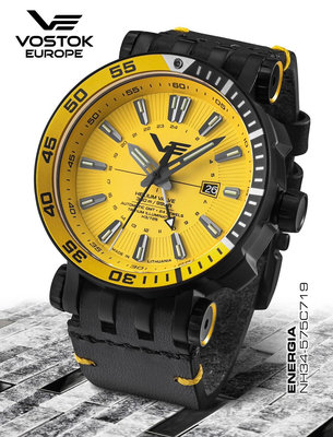 ((( 格列布 ))) Vostok-Europe  能源號 火箭 系列錶 --  黑殼黃面  719