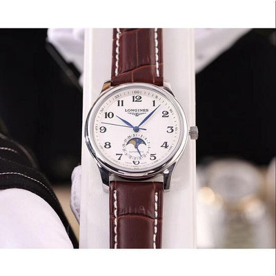 二手全新浪琴經典月相錶盤高級男士腕錶 自動機械機芯手錶 男士優雅商務手錶 配件齊全