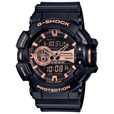 G-SHOCK 金屬龐克多層次錶盤設計腕錶限量到貨-玫瑰金GA-400GB-1A4DR