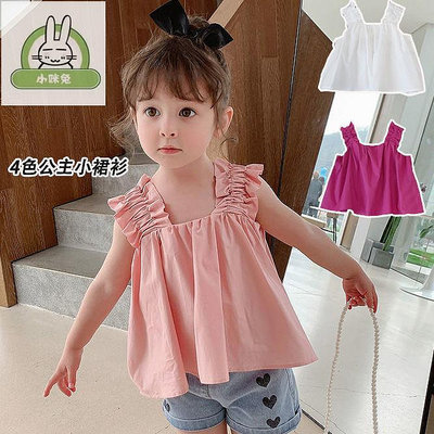 【小點點】女童背心外穿日韩夏季新款寶寶吊帶裙衫小童寬松無袖娃娃衫潮