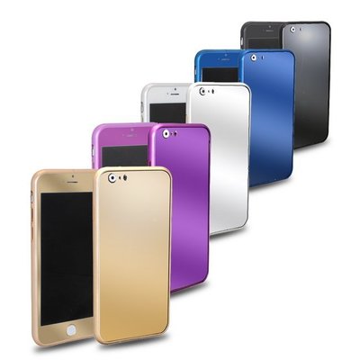 GM02亮彩款 iphone6(4.7吋) 三合一保護套件組(金屬邊框+高硬度電鍍鋼膜前後貼)