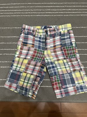 Polo Ralph Lauren 花格子 夏季 棉麻 短褲 適合7 - 8歲...免運費 不議價