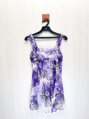 Donna Hsu 六藝設計師品牌 紫色叢林100%真絲洋裝
