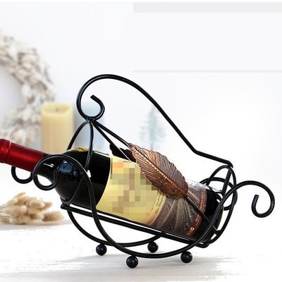 zakka草莓雜貨 美式葡萄酒架 紅酒架 鐵製酒瓶收納架 Wine 時尚生活居家裝飾 鐵藝樹葉裝飾曲線造型展示架 置物架