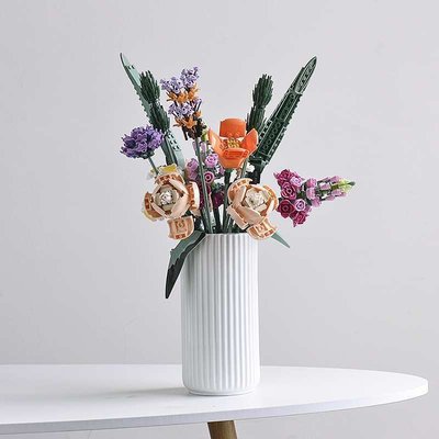 樂高花束積木花瓶陶瓷擺件客廳插花輕奢感ns風裝飾