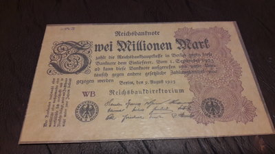德國2000000馬克歐洲紙幣1923年紙鈔實物如圖