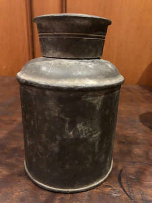 清代 老台灣 錫罐 官帽型茶葉罐 錫茶倉        非常厚重