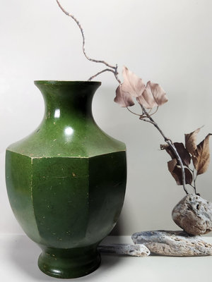 日本花器 高崗銅花瓶  插花瓶 八角銅花瓶。