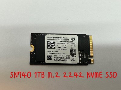 ☆【WD SN740 1TB M.2 2242 NVME SSD PCIe PCIE4.0x4 固態硬碟】☆