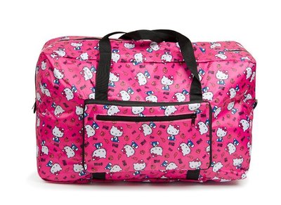 kitty卡通大容量旅行袋手提旅行包 可折疊行李箱包防水旅遊包