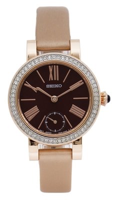 【金台鐘錶】 SEIKO 精工手錶 SRK032P1 小秒針設計 經典女錶 晶鑽錶圈裝飾