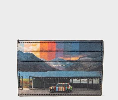 代購Paul Smith Printed Leather Cardholder美式復古風景印 花卡夾證件夾