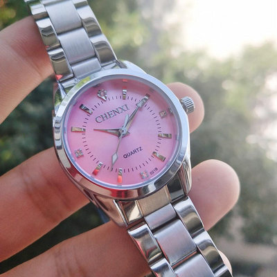 晨曦CX-021B-GD-女士奢華水鑽不銹鋼石英表女士商務手錶正裝老婆禮物手錶