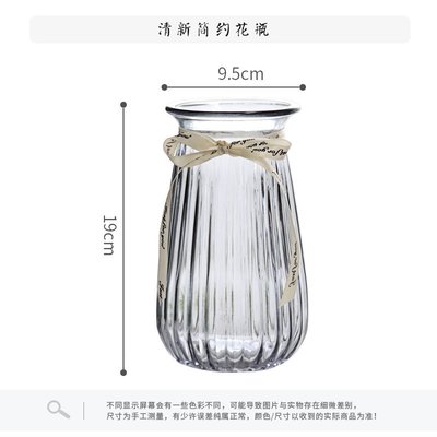 花瓶玻璃瓶簡約花瓶創意簡約透明彩色玻璃花瓶水培綠蘿植物百合插花花瓶客廳裝飾擺件正品 促銷