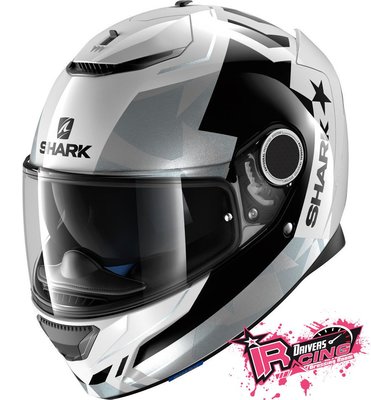 ♚賽車手的試衣間♚ Shark® Spartan Droze W/B/S 2017 碳纖維 安全帽