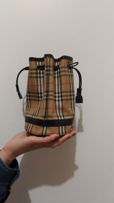 BURBERRY   絕版 vintage  手提包 手拿包 水桶包 經典格紋 LV 極新