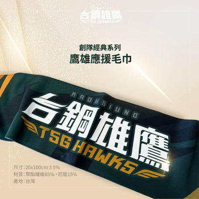 全新2022 CPBL中華職棒大聯盟33年台鋼雄鷹創隊紀念應援毛巾、證件帶